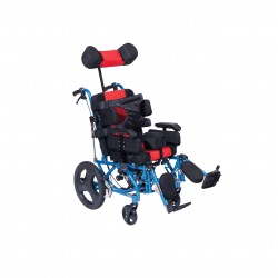 Παιδικό Aναπηρικό Αμαξίδιο Τετραπληγίας Αλουμινίου 46 cm 16'' 0808612 Κόκκινο/Μπλε