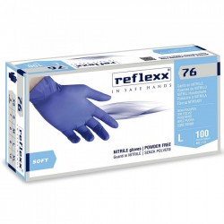 REFLEXX R76 Γάντια Νιτριλίου μίας χρήσεως Χωρίς πούδρα - 100 Tεμάχια Μπλε