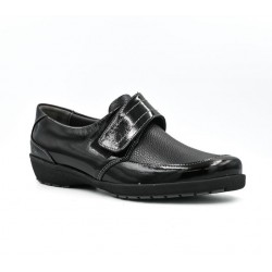 Suave Γυναικείo δερμάτινο με λουστρίνι casual London 8010T Μαύρο