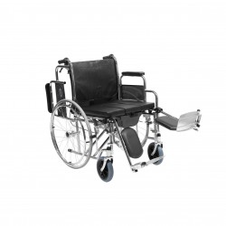 MOBIAK Αναπηρικό Αμαξίδιο Με Δοχείο 24'' 50 cm 0808367 Νίκελ