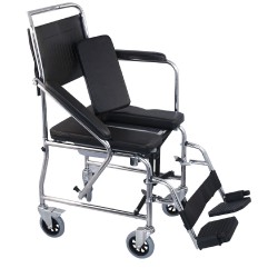 ΜΟΒΙΑΚ Αναπηρικό Αμαξίδιο Απλού Τύπου Πτυσσόμενο Με Δοχείο 5'' 44 cm 0808396 Νίκελ