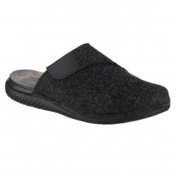 Naturomo Ανδρική Ανατομική παντόφλα τσόχινη 1724 Μαύρο