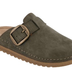 Naturelle Γυναικεία Ανατομική παντόφλα δερμάτινη 2023 Χακί