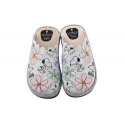 Naturelle Γυναικεία Μάλλινη Ανατομική παντόφλα SNOOPY Γκρι