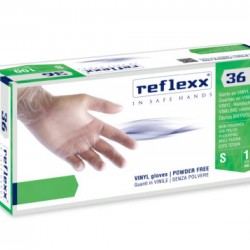 REFLEXX 36 Γάντια Βινυλίου Χωρίς Πούδρα Διάφανα - 100 τμχ