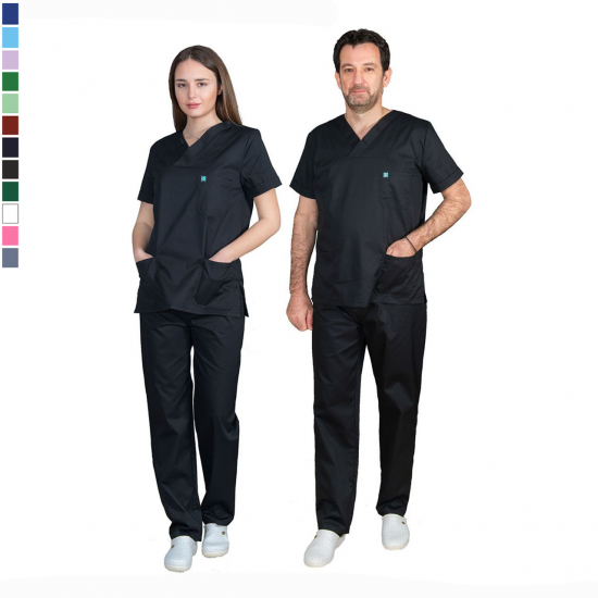 Ιατρική Στολή Μπλούζα - Παντελόνι (Σετ) Unisex Μαύρο Ιατρική Στολή Μπλούζα - Παντελόνι (Σετ) Unisex Μαύρο