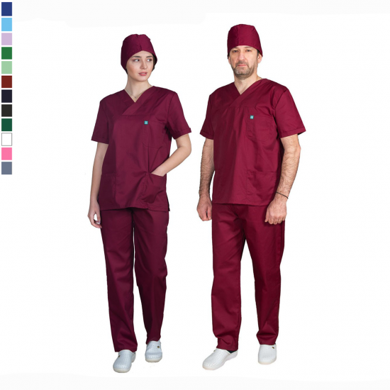 Ιατρική Στολή Μπλούζα - Παντελόνι (Σετ) Unisex Μπορντώ Ιατρική Στολή Μπλούζα - Παντελόνι (Σετ) Unisex Μπορντώ
