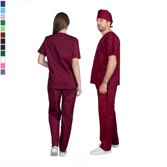 Ιατρική Στολή Μπλούζα - Παντελόνι (Σετ) Unisex Μπορντώ Ιατρική Στολή Μπλούζα - Παντελόνι (Σετ) Unisex Μπορντώ