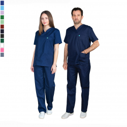 Ιατρική Στολή Μπλούζα - Παντελόνι (Σετ) Unisex Σκούρο Μπλέ 
