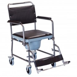 ΜΟΒΙΑΚ Αναπηρικό Αμαξίδιο Απλού Τύπου με Δοχείο 5'' 43 cm 0806053 Μαύρο 