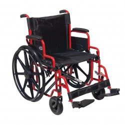 MOBIAK Αναπηρικό Αμαξίδιο βαρέος τύπου 24'' 56 cm 0808527 Μαύρο-Κόκκινο 