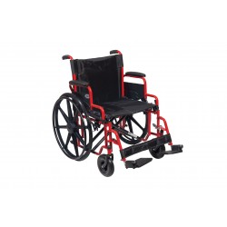 MOBIAK Αναπηρικό Αμαξίδιο βαρέος τύπου 24'' 56 cm 0808527 Μαύρο-Κόκκινο 