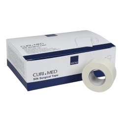 Curi Med Silk Surgical Tape Ταινία στερέωσης μεταξωτή, 2,5cm x 9,14m 210884 - 12 τεμάχια