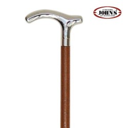 Μπαστούνι Ξύλινο με Μεταλλική Ταφ Λαβή 15281 Καφέ JOHN'S
