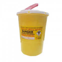 Πλαστικό δοχείο απόρριψης βελονών 5.4 lt κίτρινο - 1 τεμάχιο
