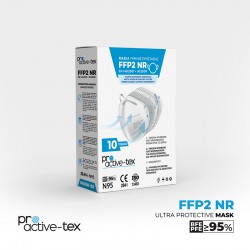 PROACTIVE-TEX Μάσκα FFP2 NR Υψηλής Προστασίας Λευκή - Συσκευασία 10 τεμαχίων