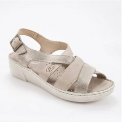 SAFE STEP Δερμάτινο γυναικείο ανατομικό πέδιλο Α800-51 μπεζ