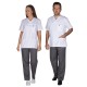 Ιατρική Στολή Μπλούζα - Παντελόνι (Σετ) Unisex Λευκό - Γκρι 