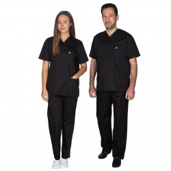 Ιατρική Στολή Μπλούζα - Παντελόνι (Σετ) Unisex Μαύρο