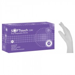 Soft Touch Γάντια Βινυλίου - Λευκό χωρίς πούδρα - 100τμχ