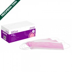 Softcare Ιατρική Μάσκα 3ply Με Λάστιχο Ροζ 50 τεμάχια