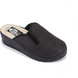 Sunshine Γυναικεία Ανατομική Υφασμάτινη Παντόφλα Μαύρη 1099