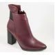 Safe Step Δερμάτινο Ανατομικό Γυναικείο Μποτάκι 12209 Μπορντώ