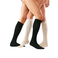 Sanyleg Κάλτσες κάτω γόνατος βαμβακερές Unisex "Cotton Socks" P22 (15-21 mm/Hg) Μαύρο