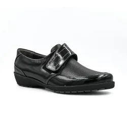 Suave Γυναικείo δερμάτινο με λουστρίνι casual London 8010T Μαύρο