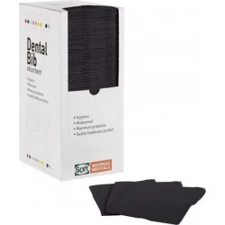 Οδοντιατρική πετσέτα Soft Care Standard 2ply με dispenser 33cm x 45cm - 125 τεμάχια Μαύρο