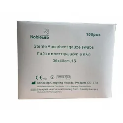 Noblemed Γάζα αποστειρωμένη απλή 36 x 40 cm (100 τεμάχια) - Μεγάλη συσκευασία