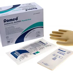Romed Γάντια Latex χειρουργικά Αποστειρωμένα χωρίς πούδρα No 6.5 - 50 ζεύγη