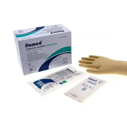 Romed Γάντια Latex χειρουργικά Αποστειρωμένα χωρίς πούδρα No 6.5 - 50 ζεύγη