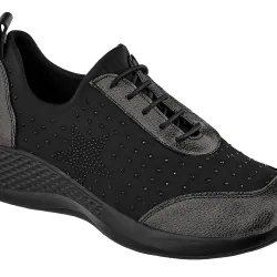 Naturelle Γυναικεία ανατομικά casual παπούτσια neoprene και δερμάτινα 9700 Μαύρο