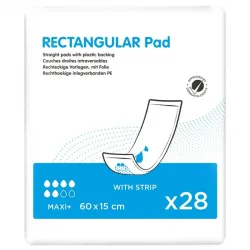 iD Σερβιέτες ακράτειας ορθογώνιες Rectangular Pads Maxi Plus 60x15 cM (1070 ml) - 28 τεμάχια 