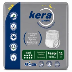 Kera Pants Maxi Εσώρουχα ακράτειας Γκρι νυκτός 10 ώρες XLarge (130 – 170 cm) 14 τεμάχια