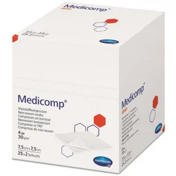 Hartmann Medicomp Αποστειρωμένη Γάζα Μη υφασμένη (Non Woven) 4πλη - 7.5 cm x 7.5cm  2x25τεμάχια 