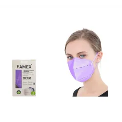 Famex FFP2 NR Μάσκα Προστασίας - Συσκευασία 10 τεμαχίων Μωβ