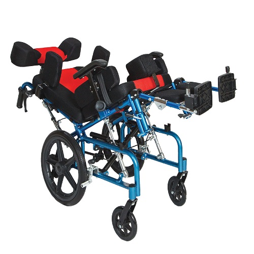 Παιδικό Aναπηρικό Αμαξίδιο Τετραπληγίας Αλουμινίου 36 cm 16'' 0808505 Κόκκινο/Μπλε