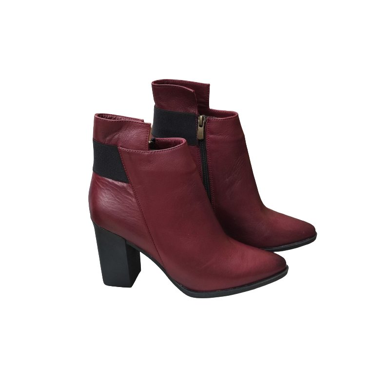 Safe Step Δερμάτινο Ανατομικό Γυναικείο Μποτάκι 12209 Μπορντώ
