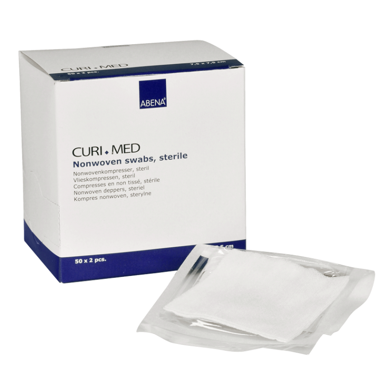 Curi Med Επιθέματα Non woven Αποστειρωμένα 4ply 7,5x7,5 cm 7017 -  Συσκευασία 50 x 2 τεμαχίων