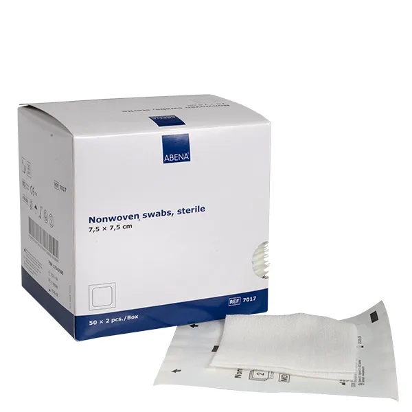 Abena Επιθέματα Non woven αποστειρωμένα 4ply 7,5x7,5 cm 7017 -  Συσκευασία 50 x 2 τεμαχίων