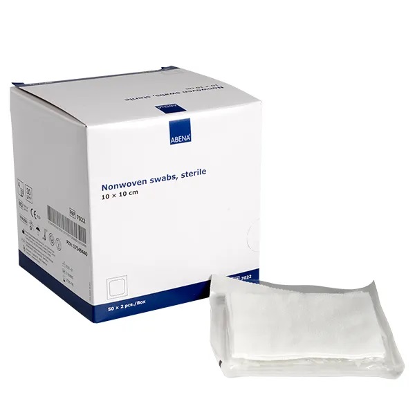 Abena Επιθέματα Non woven αποστειρωμένα 4ply 10x10cm 7022 – Συσκευασία 50 x 2 τεμαχίων