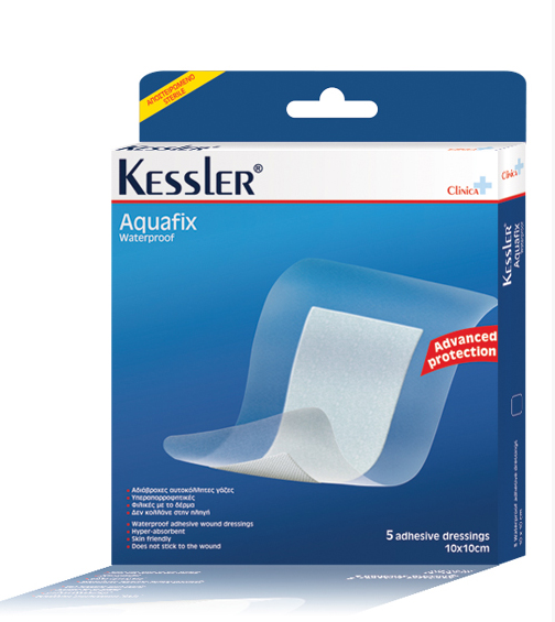 Kessler Clinica Aquafix Αδιάβροχες Αυτοκόλλητες Γάζες 10x10cm 25 τεμάχια