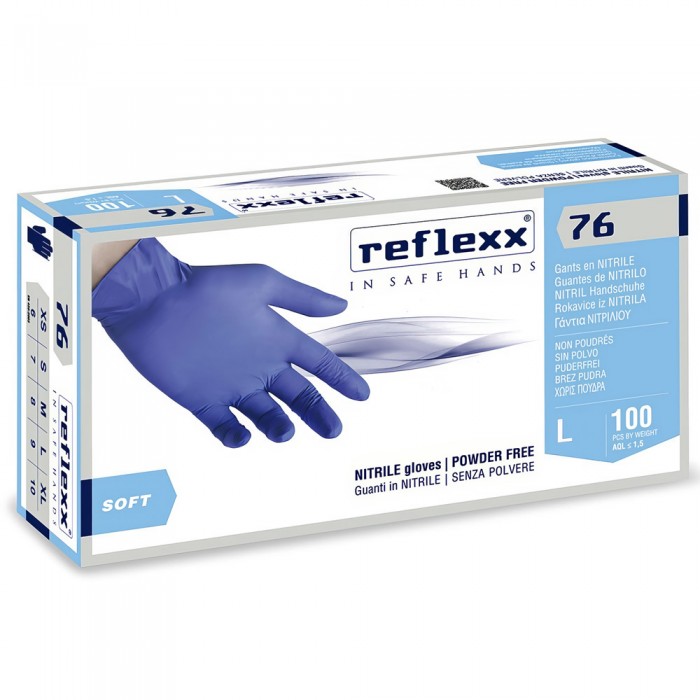 REFLEXX R76 Γάντια Νιτριλίου μίας χρήσεως Χωρίς πούδρα - 100 Tεμάχια Μπλε REFLEXX R76 Γάντια Νιτριλίου μίας χρήσεως Χωρίς πούδρα - 100 Tεμάχια Μπλε