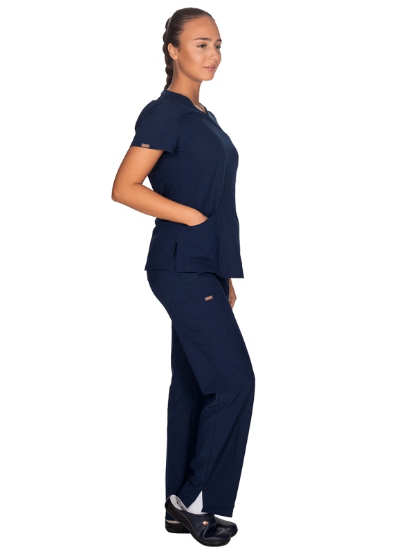 Ιατρική Στολή Γυναικεία Μπλούζα - Παντελόνι (Σετ) Stretch Σκούρο Μπλε