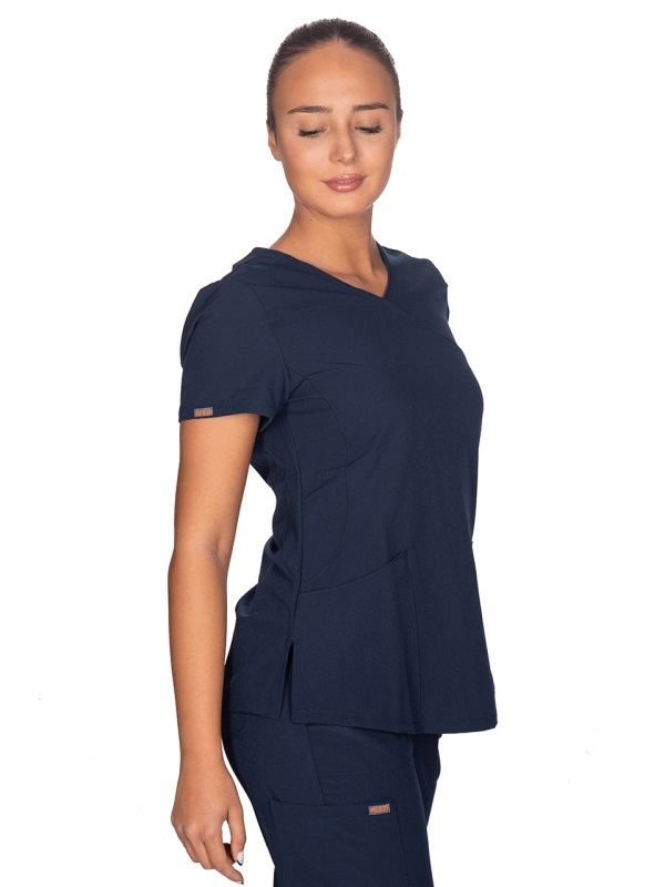 Ιατρική Στολή Γυναικεία Μπλούζα - Παντελόνι (Σετ) Stretch Σκούρο Μπλε