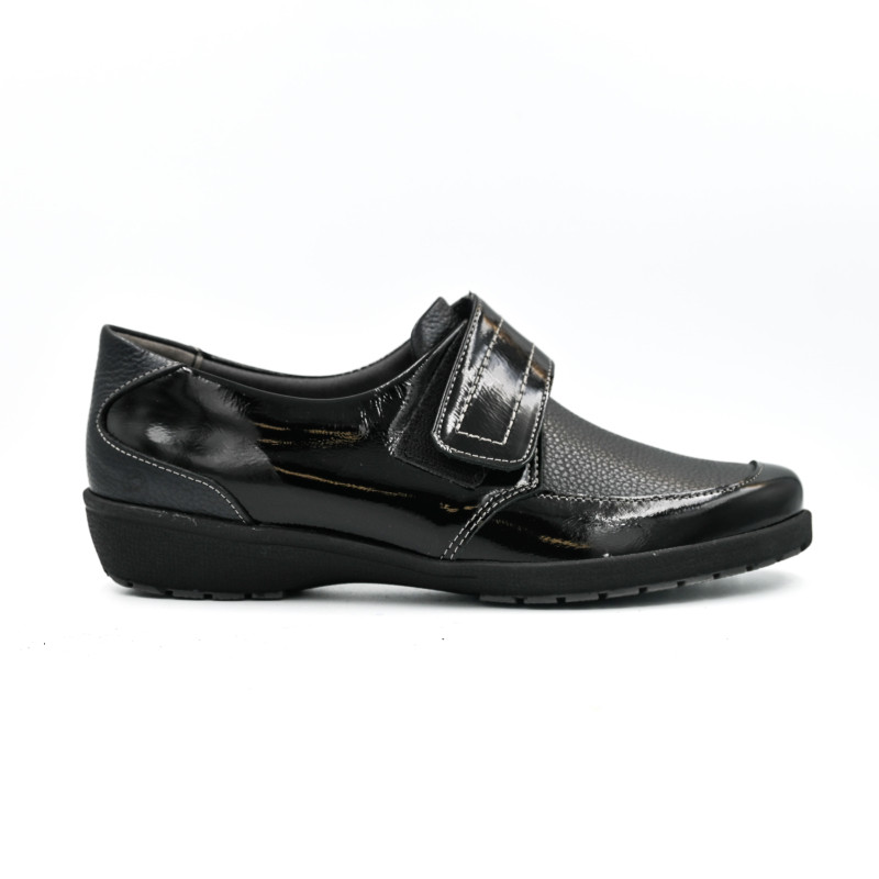 Suave Γυναικείo δερμάτινο με λουστρίνι casual London 8010T Μαύρο Suave Γυναικείo δερμάτινο με λουστρίνι casual London 8010T Μαύρο