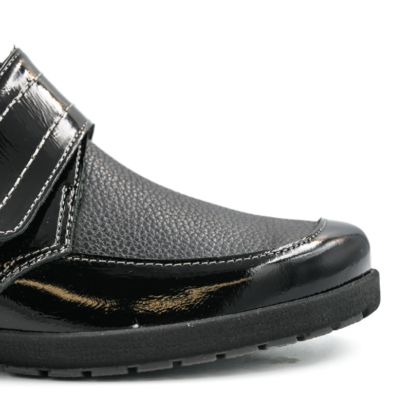 Suave Γυναικείo δερμάτινο με λουστρίνι casual London 8010T Μαύρο Suave Γυναικείo δερμάτινο με λουστρίνι casual London 8010T Μαύρο