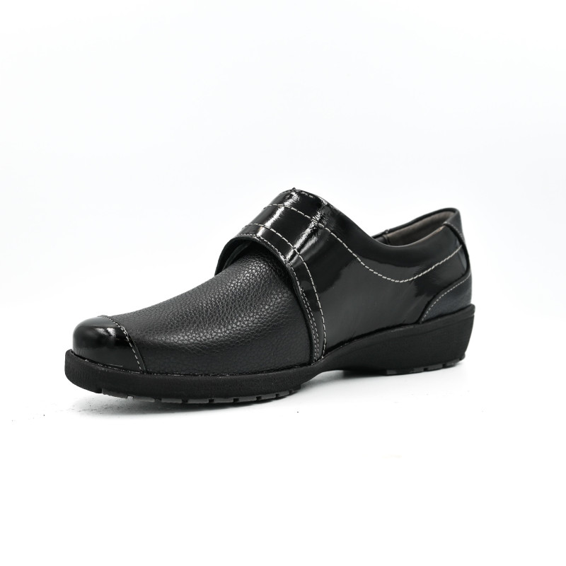 Suave Γυναικείo δερμάτινο με λουστρίνι casual London 8010T Μαύρο Suave Γυναικείo δερμάτινο με λουστρίνι casual London 8010T Μαύρο